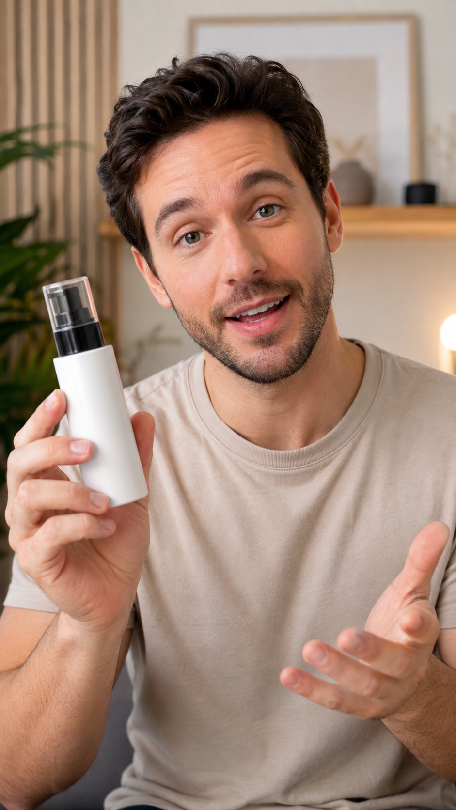 Creator presenting a product for branded content